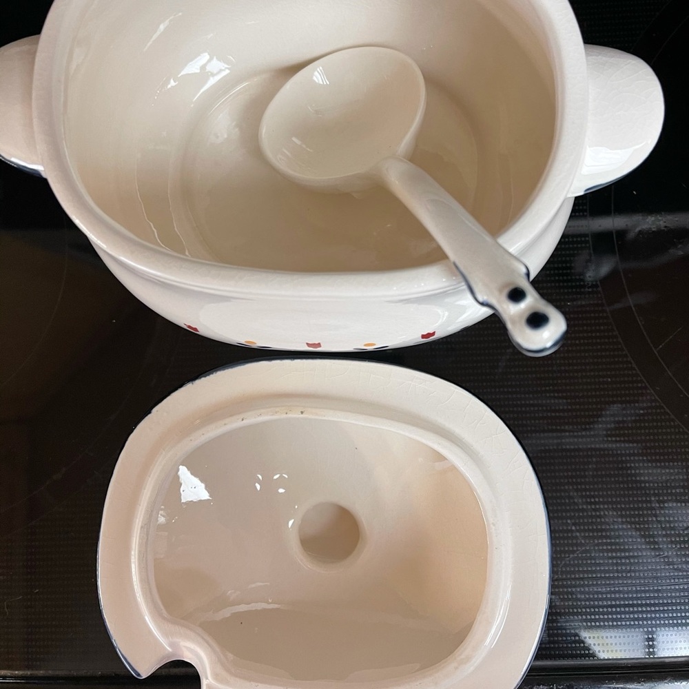 Vintage Gravy Bowl with Spoon - Picture 2 of 3